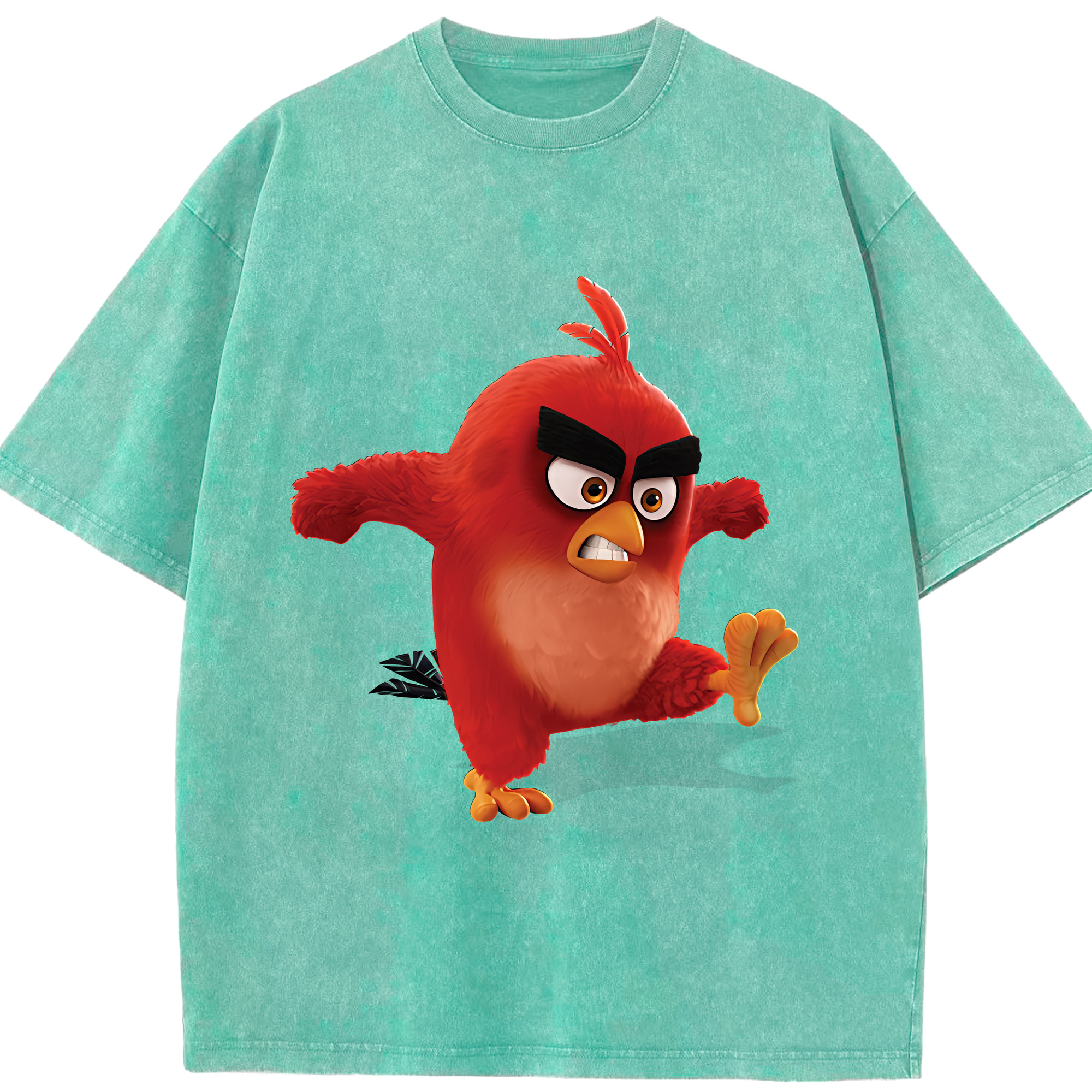 （画像用） Angry Birds アングリーバード 綿100% ヴィンテージ風 半袖Tシャツ（フロントプリント）